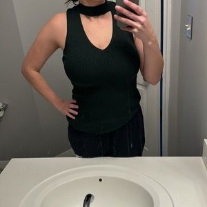 ambiance choker sleeveless knit top
